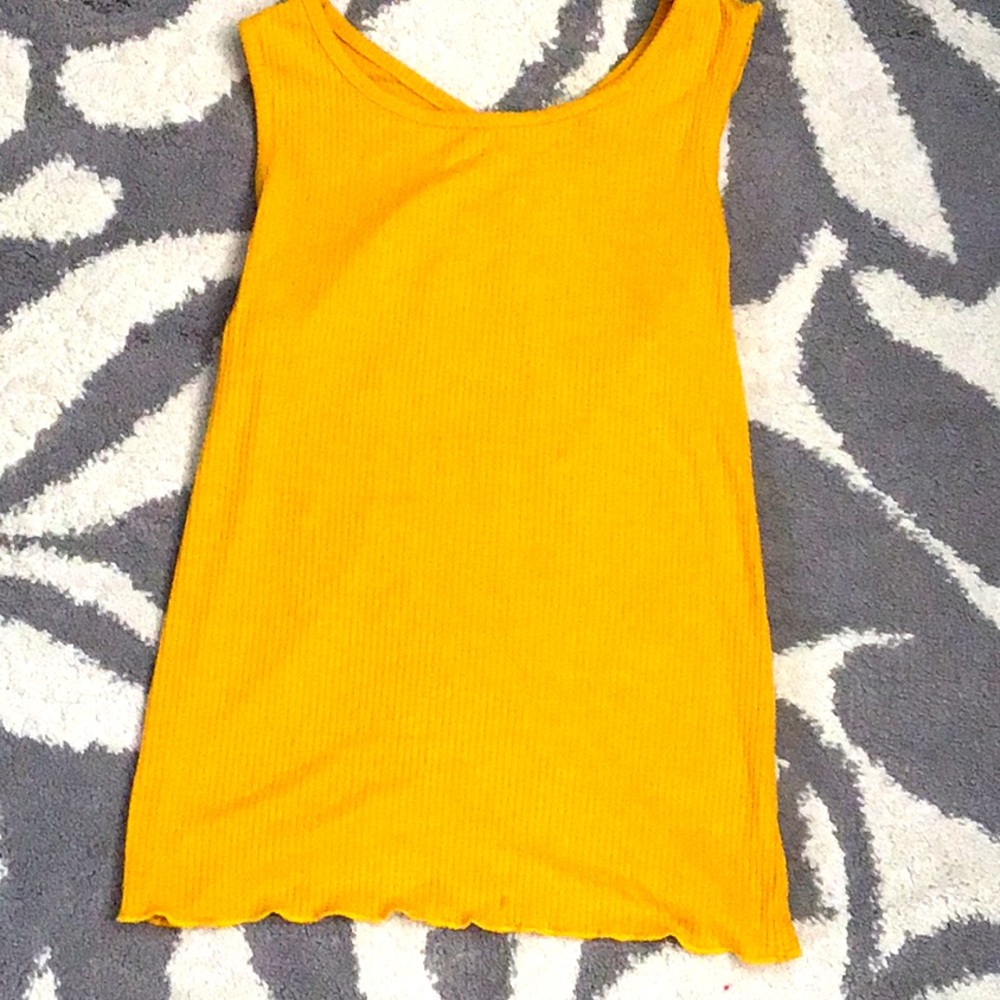 Mustard yellow cross back tank top